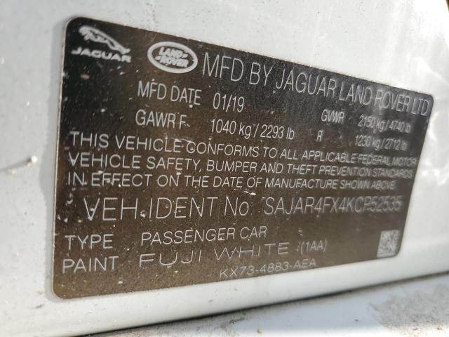 SAJAR4FX4KCP52535 - 2019 JAGUAR XE WHITE photo 12