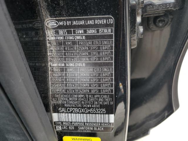 SALCP2BGXGH553225 - 2016 LAND ROVER DISCOVERY SE BLACK photo 13