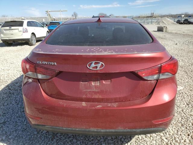 5NPDH4AE0GH751785 - 2016 HYUNDAI ELANTRA SE RED photo 6