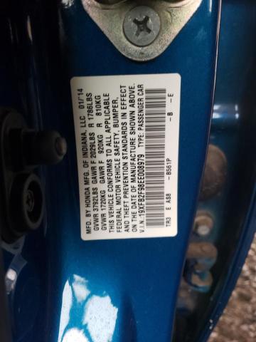 19XFB2F98EE008979 - 2014 HONDA CIVIC EXL BLUE photo 12