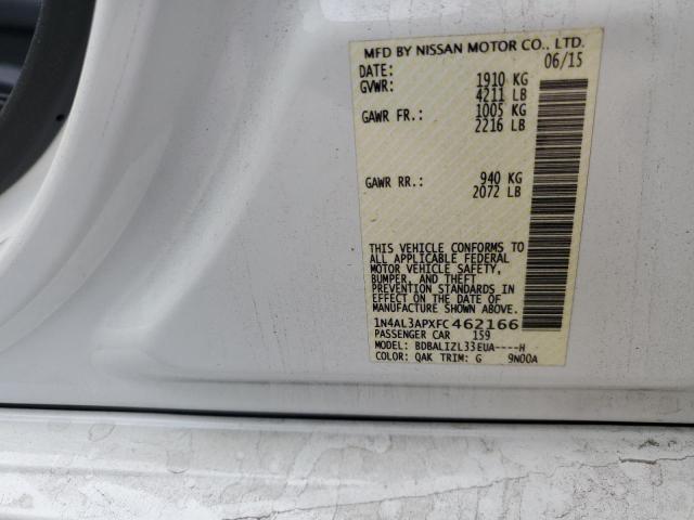 1N4AL3APXFC462166 - 2015 NISSAN ALTIMA 2.5 WHITE photo 13