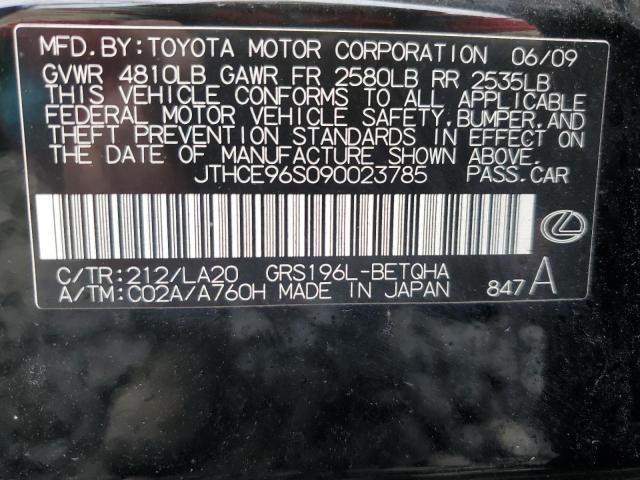 JTHCE96S090023785 - 2009 LEXUS GS 350 BLACK photo 12