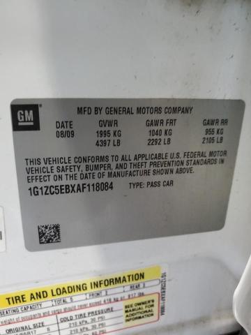 1G1ZC5EBXAF118084 - 2010 CHEVROLET MALIBU 1LT WHITE photo 12