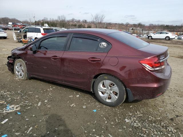 19XFB2F52FE269345 - 2015 HONDA CIVIC LX BURGUNDY photo 2