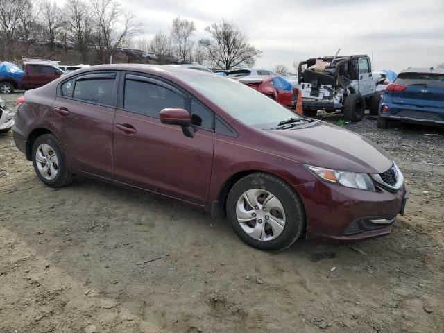 19XFB2F52FE269345 - 2015 HONDA CIVIC LX BURGUNDY photo 4