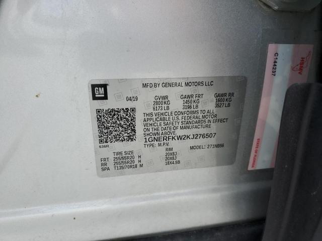 1GNERFKW2KJ276507 - 2019 CHEVROLET TRAVERSE LS SILVER photo 13