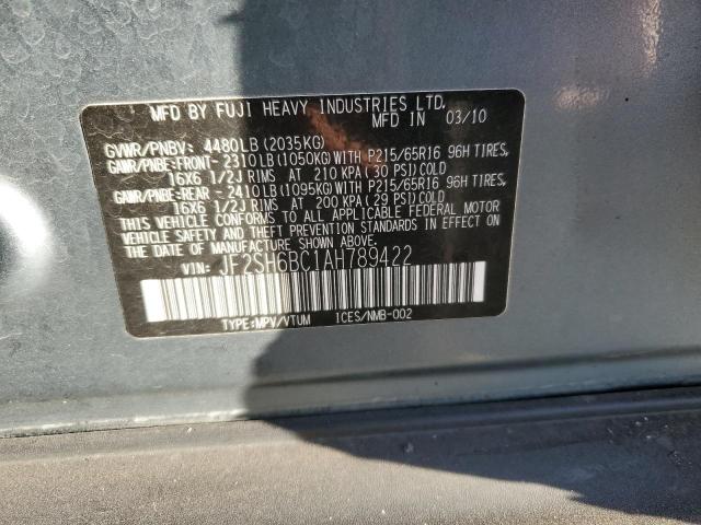 JF2SH6BC1AH789422 - 2010 SUBARU FORESTER XS GRAY photo 13