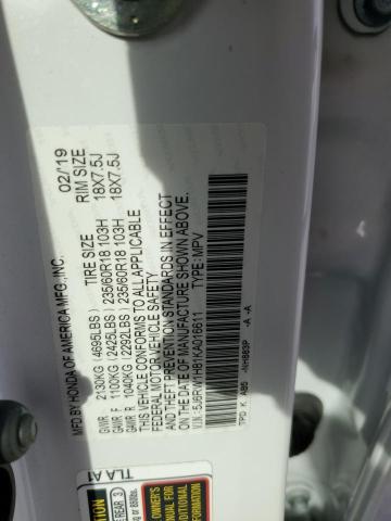 5J6RW1H81KA016611 - 2019 HONDA CR-V EXL WHITE photo 14