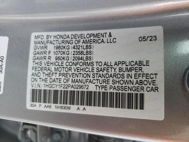 1HGCY1F22PA029672 - 2023 HONDA ACCORD LX SILVER photo 13