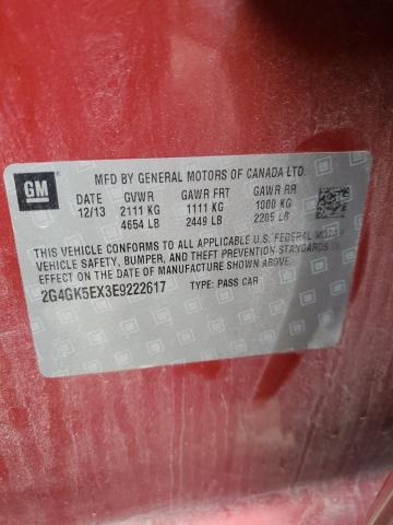 2G4GK5EX3E9222617 - 2014 BUICK REGAL 红色 照片 12