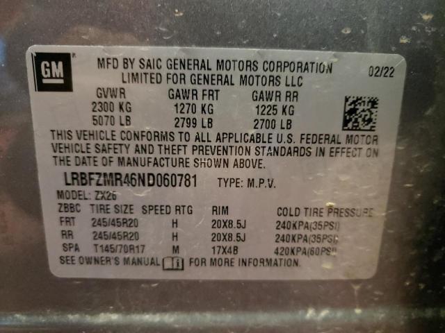 LRBFZMR46ND060781 - 2022 BUICK ENVISION PREFERRED GRAY photo 13