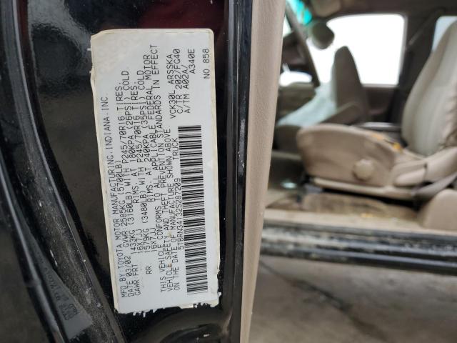 5TBRN34132S287209 - 2002 TOYOTA TUNDRA ACCESS CAB SR5 BLACK photo 12