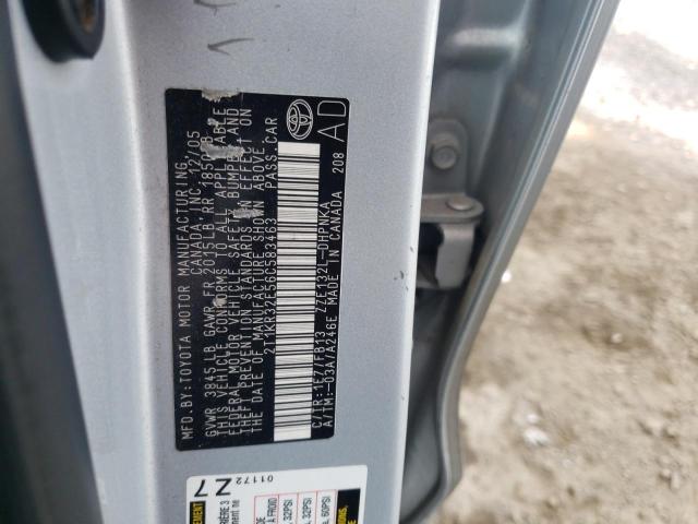 2T1KR32E56C583463 - 2006 TOYOTA COROLLA MA XR SILVER photo 12