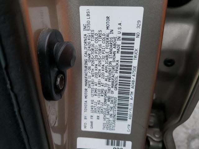 5TEJU62N07Z352820 - 2007 TOYOTA TACOMA DOUBLE CAB PRERUNNER TAN photo 12