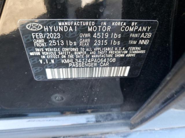 KMHL34JJ4PA064108 - 2023 HYUNDAI SONATA HYBRID BLACK photo 12