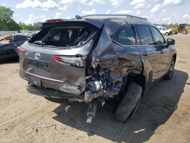 5TDGZRAH5NS541479 - 2022 TOYOTA HIGHLANDER XLE GRAY photo 4