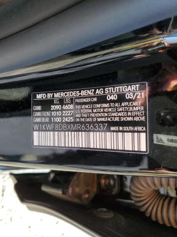 W1KWF8DBXMR636337 - 2021 MERCEDES-BENZ C 300 BLACK photo 12