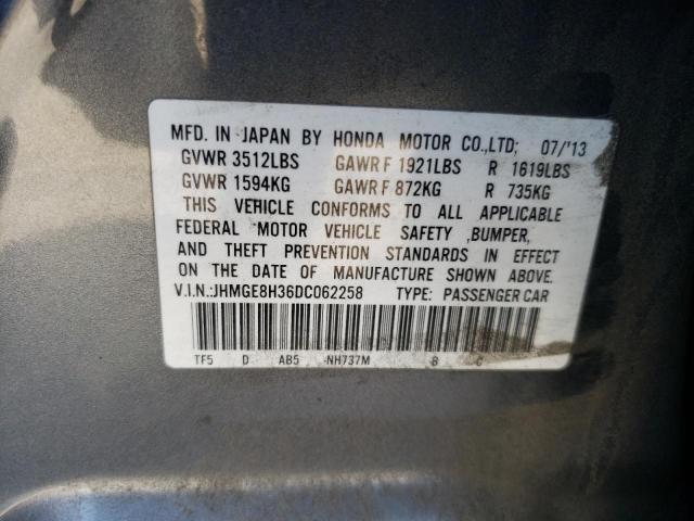 JHMGE8H36DC062258 - 2013 HONDA FIT GRAY photo 13