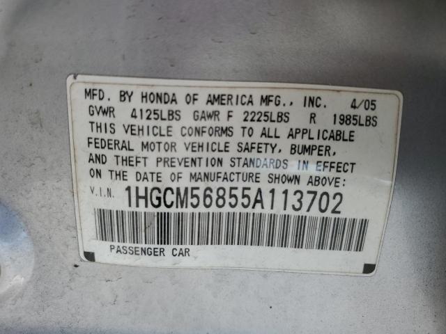 1HGCM56855A113702 - 2005 HONDA ACCORD EX SILVER photo 12