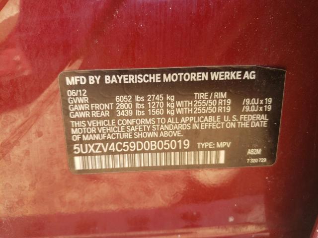 5UXZV4C59D0B05019 - 2013 BMW X5 XDRIVE35I MAROON photo 13