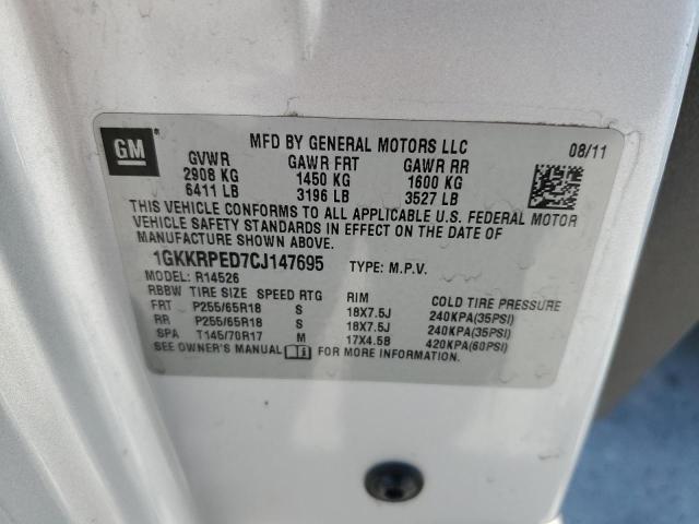 1GKKRPED7CJ147695 - 2012 GMC ACADIA SLE SILVER photo 13