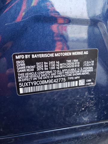 5UXTY9C08M9E42775 - 2021 BMW X3 XDRIVEM40I BLUE photo 13