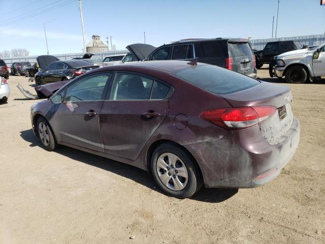 3KPFK4A77HE062263 - 2017 KIA FORTE LX BURGUNDY photo 2