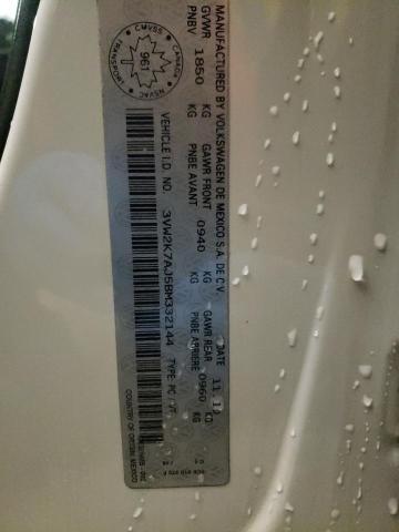 3VW2K7AJ5BM332144 - 2011 VOLKSWAGEN JETTA BASE 白色 照片 13