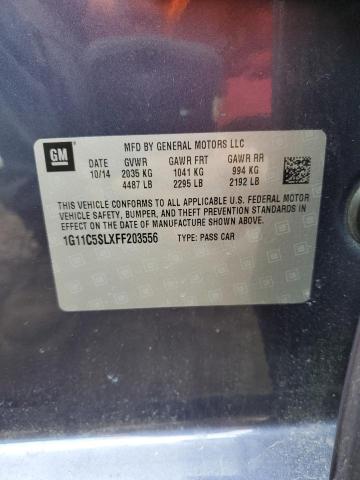 1G11C5SLXFF203556 - 2015 CHEVROLET MALIBU 1LT BLUE photo 12