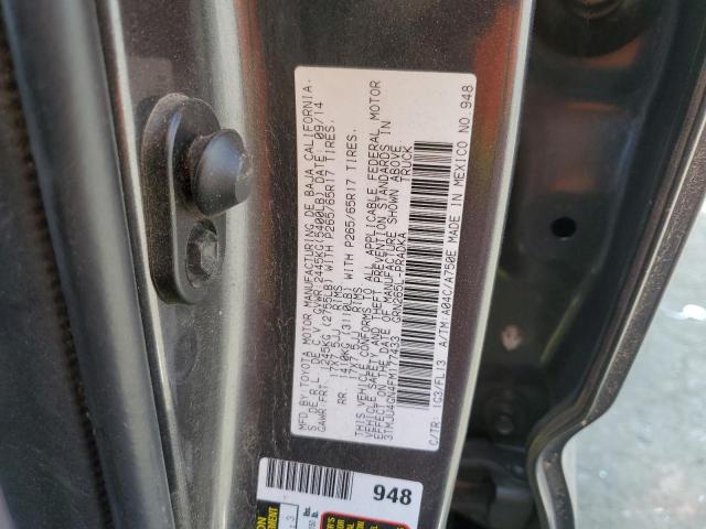 3TMJU4GN4FM177433 - 2015 TOYOTA TACOMA DOUBLE CAB PRERUNNER GRAY photo 12