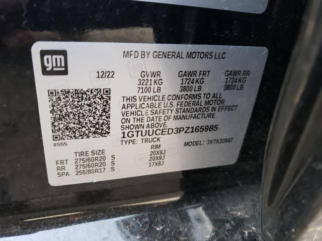 1GTUUCED3PZ165985 - 2023 GMC SIERRA K1500 ELEVATION BLACK photo 12