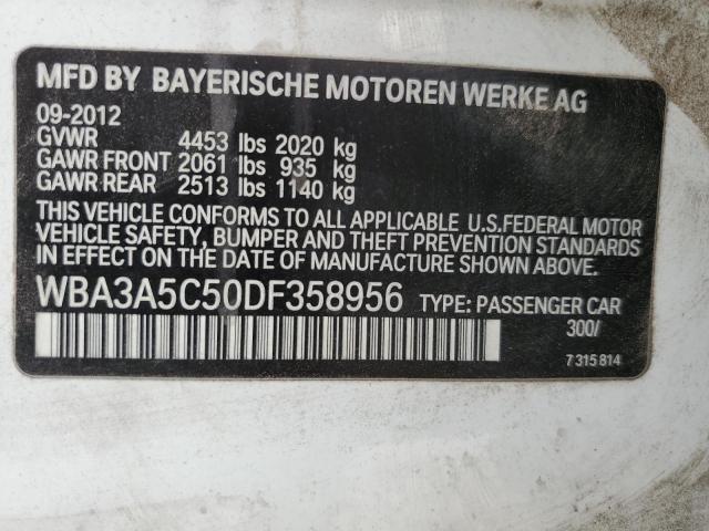 WBA3A5C50DF358956 - 2013 BMW 328 I WHITE photo 12