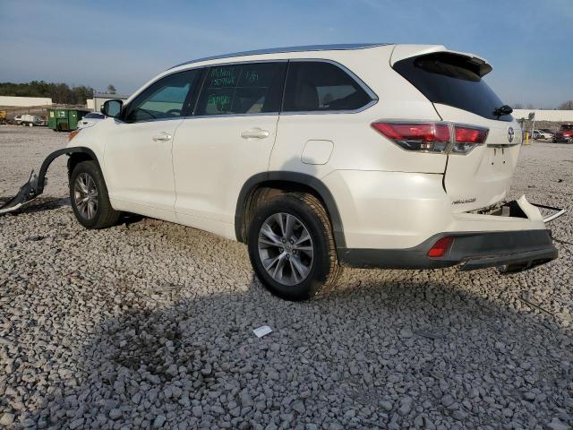 5TDKKRFH8FS109705 - 2015 TOYOTA HIGHLANDER XLE WHITE photo 2