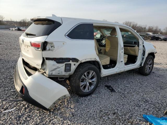 5TDKKRFH8FS109705 - 2015 TOYOTA HIGHLANDER XLE WHITE photo 3