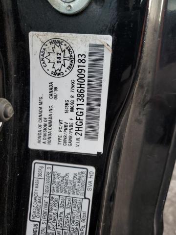 2HGFG11386H009183 - 2006 HONDA CIVIC DX VP Qara foto 12