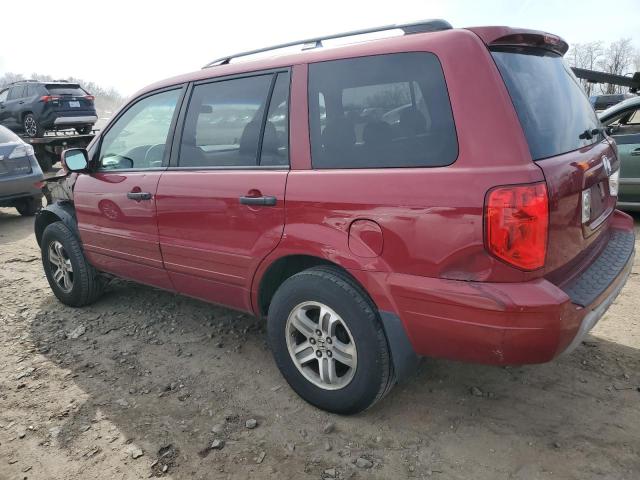 5FNYF18635B000583 - 2005 HONDA PILOT EXL RED photo 2