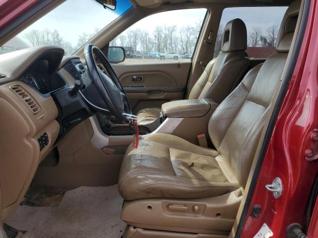 5FNYF18635B000583 - 2005 HONDA PILOT EXL RED photo 7