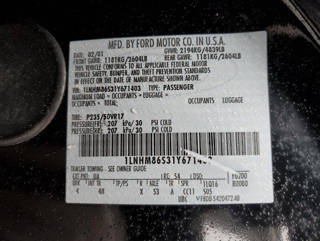 1LNHM86S31Y671403 - 2001 LINCOLN LS 黑色 照片 12