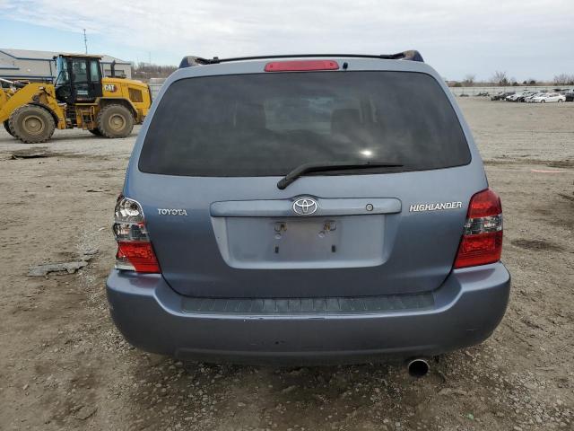 JTEGD21A660149930 - 2006 TOYOTA HIGHLANDER BLUE photo 6