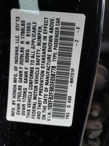 19XFB2F98DE058778 - 2013 HONDA CIVIC EXL Qara foto 12