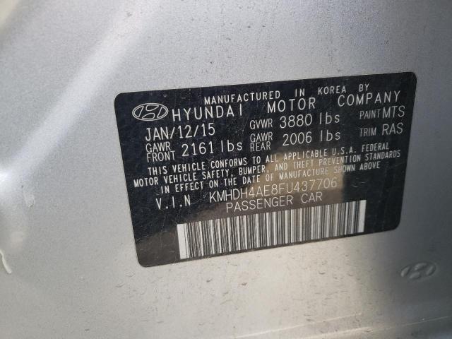 KMHDH4AE8FU437706 - 2015 HYUNDAI ELANTRA SE SILVER photo 12