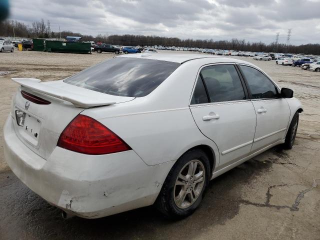 1HGCM56887A193239 - 2007 HONDA ACCORD EX WHITE photo 3