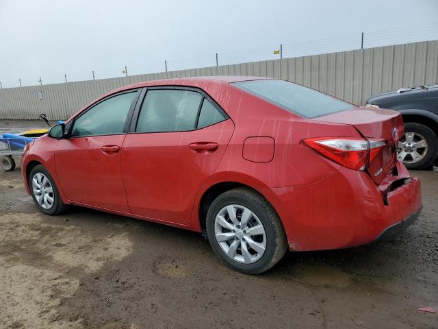 2T1BURHE0FC327658 - 2015 TOYOTA COROLLA L RED photo 2