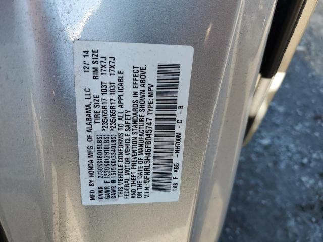 5FNRL5H46FB045747 - 2015 HONDA ODYSSEY EX GRAY photo 13