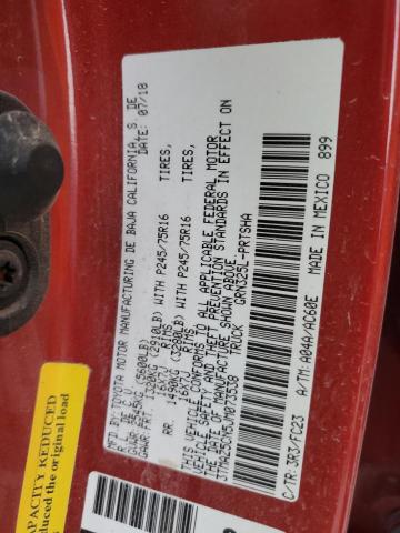 3TMAZ5CN5JM073538 - 2018 TOYOTA TACOMA DOUBLE CAB 红色 照片 12