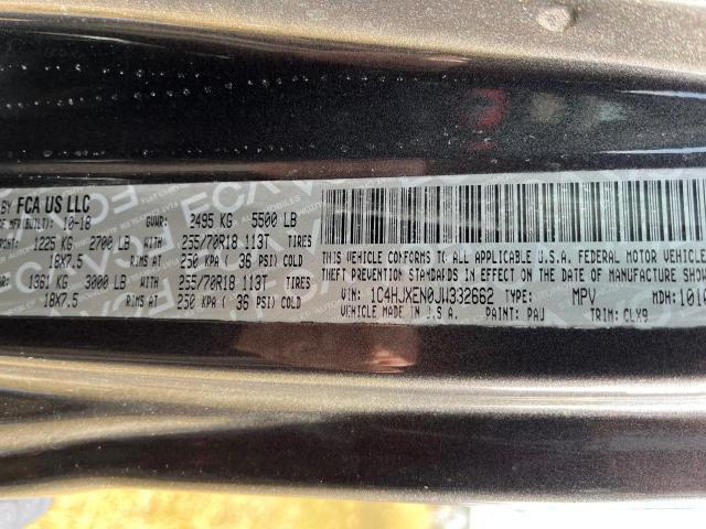 1C4HJXEN0JW332662 - 2018 JEEP WRANGLER U SAHARA CHARCOAL photo 10