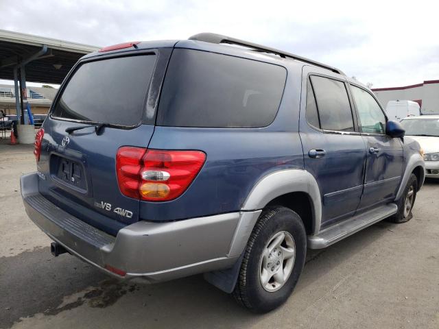 5TDBT44A71S015040 - 2001 TOYOTA SEQUOIA SR5 BLUE photo 3