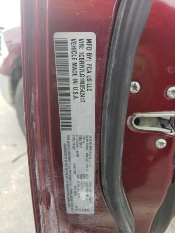 1C6RR7LG1MS542417 - 2021 RAM 1500 CLASS SLT წითელი ფოტო 12