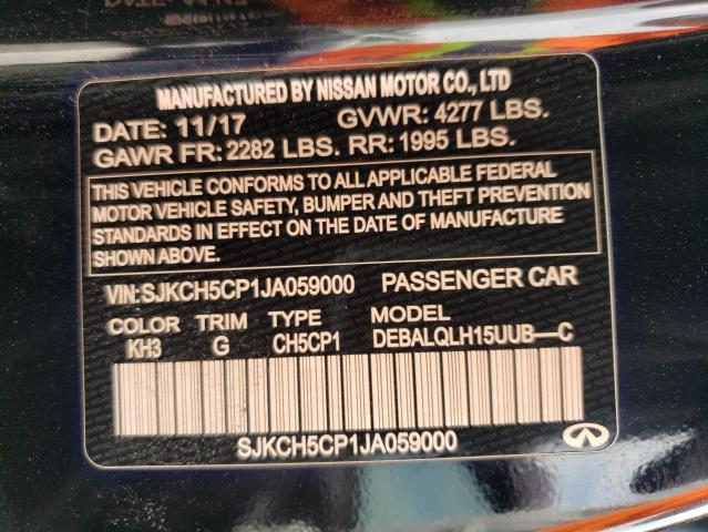 SJKCH5CP1JA059000 - 2018 INFINITI QX30 BASE أسود صورة 13