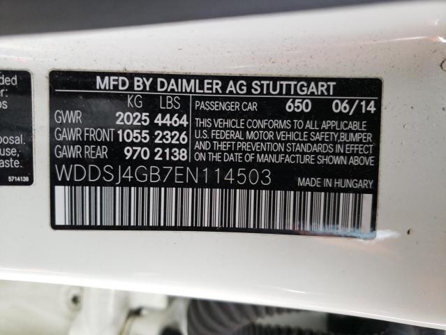 WDDSJ4GB7EN114503 - 2014 MERCEDES-BENZ CLA 250 4MATIC WHITE photo 12